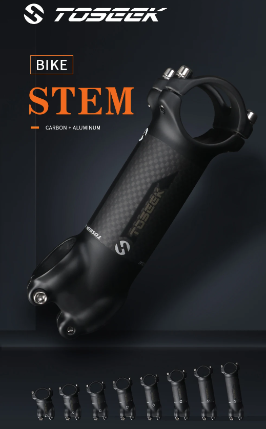 TOSEEK MTB styrstam 28.6mm justerbar vinkel lättvikt aluminium och kolfiber för cykelentusiaster