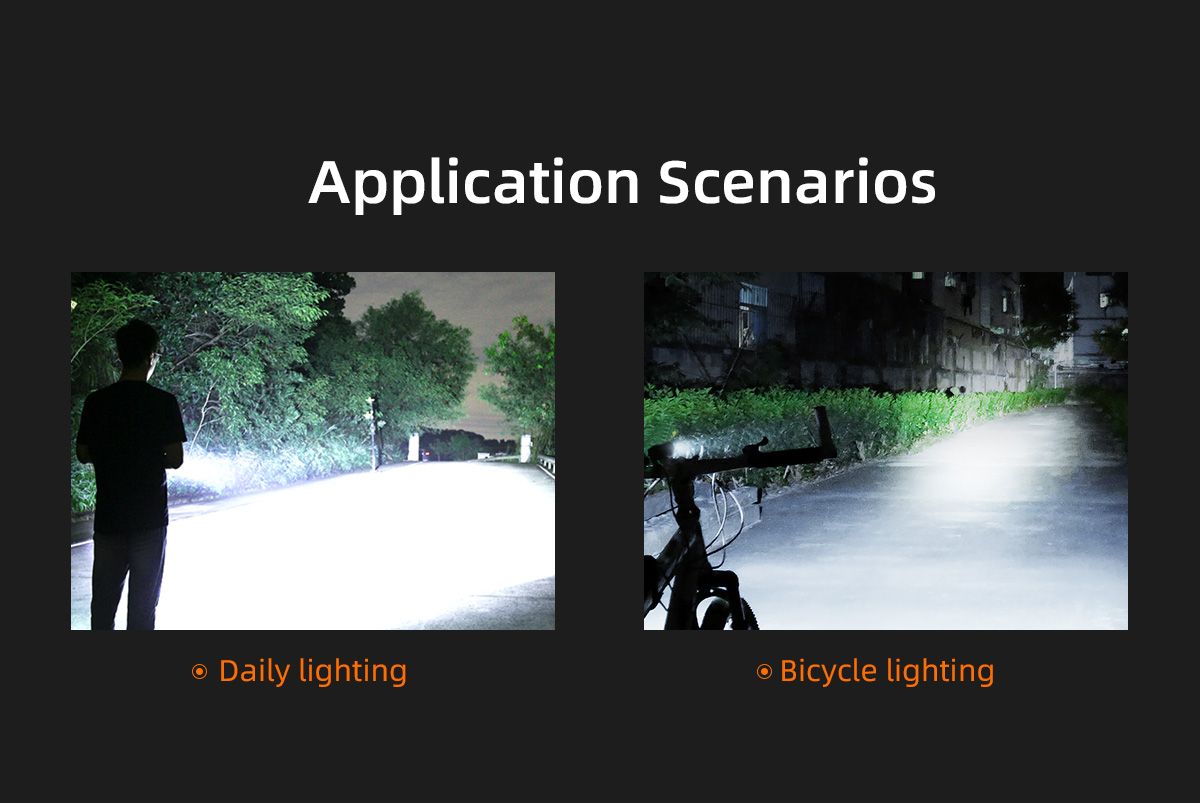 SUPERFIRE BL12 20W Dubbellampa Cykelframljus Set USB Laddningsbar 4800mAh LED Strålkastare Utomhus Camping Vandring Cykellampa