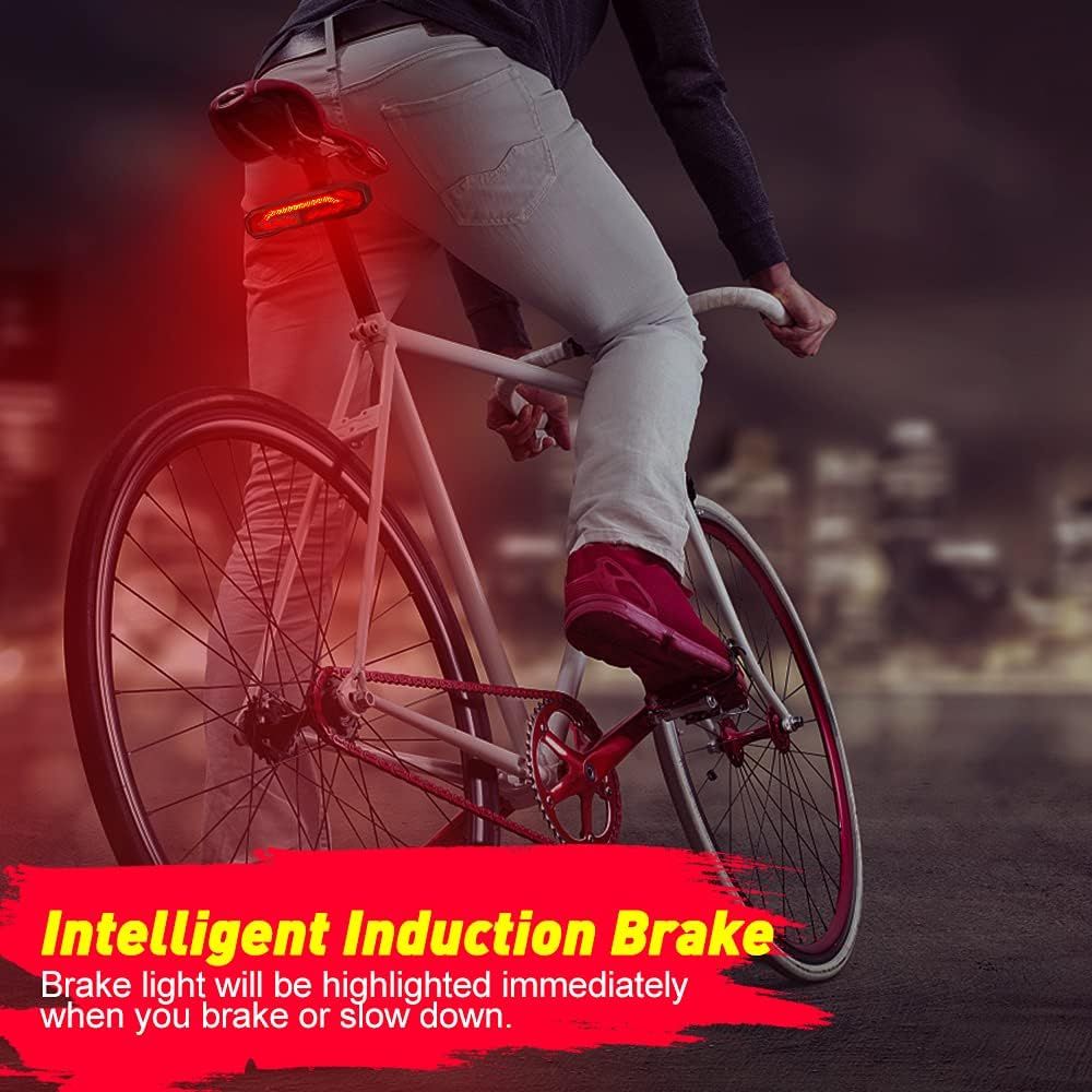 Smart 5-i-1 Cykelbaklykta med Cykelblinkers, Larm & Horn | Uppladdningsbar, Automatisk Bromsljus & Fjärrkontroll