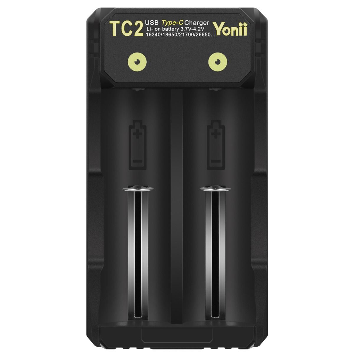 TC2 USB Type-C laddare för Li-ion batterier 18650 21700 snabbladdning och universell kompatibilitet