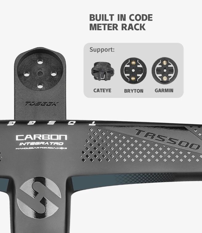TOSEEK TR5500 Styre för landsvägscykel – lätt, helt i kolfiber, styrstam med aerodynamisk design och matt svart finish