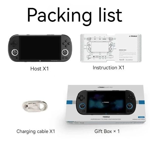 Trimui Smart Pro Vintage Spelkonsol 4.96 tums HD IPS-skärm Bärbart spelande för alla åldrar Nostalgisk och modern