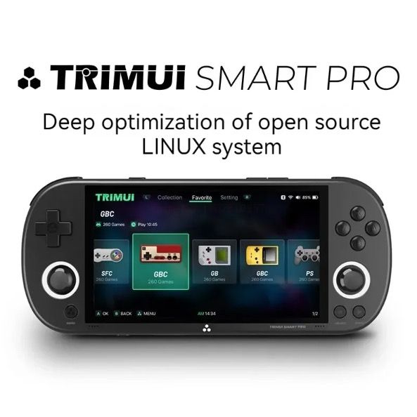 Trimui Smart Pro Vintage Spelkonsol 4.96 tums HD IPS-skärm Bärbart spelande för alla åldrar Nostalgisk och modern