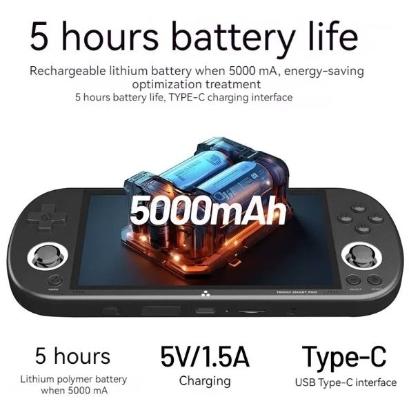 Trimui Smart Pro Vintage Spelkonsol 4.96 tums HD IPS-skärm Bärbart spelande för alla åldrar Nostalgisk och modern