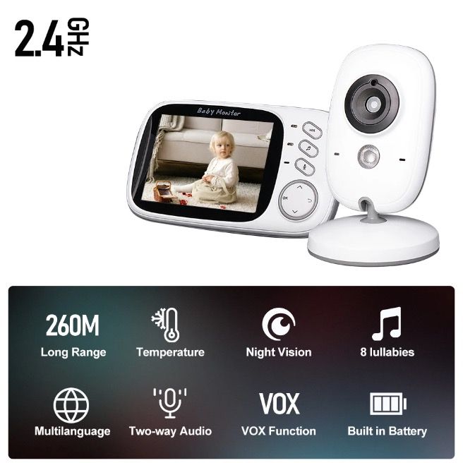 Upptäck modern teknik med VB603 Video Baby Monitor 24G för barnövervakning tvåvägsljud infraröd nattvision