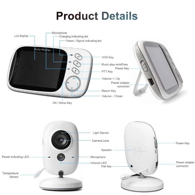 Upptäck modern teknik med VB603 Video Baby Monitor 24G för barnövervakning tvåvägsljud infraröd nattvision
