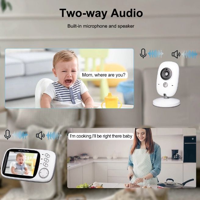 Upptäck modern teknik med VB603 Video Baby Monitor 24G för barnövervakning tvåvägsljud infraröd nattvision