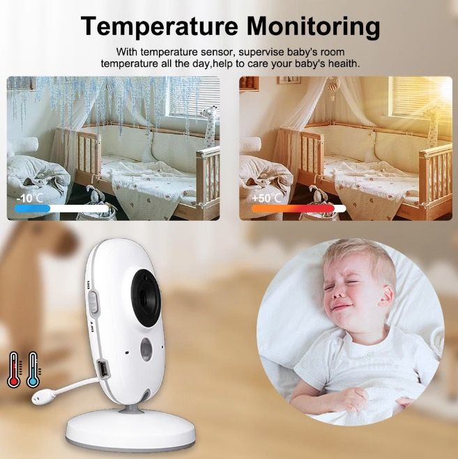 Upptäck modern teknik med VB603 Video Baby Monitor 24G för barnövervakning tvåvägsljud infraröd nattvision