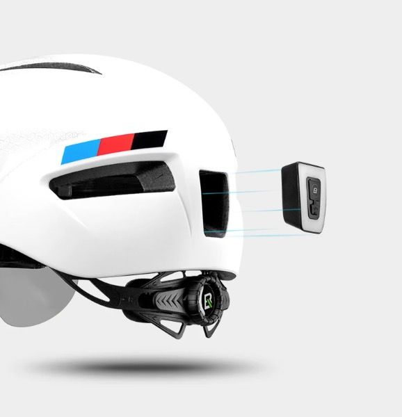 ROCKBROS cykelhjälm ultralätt design med integrerat LED-ljus magnetiska glasögon bekväm och säker