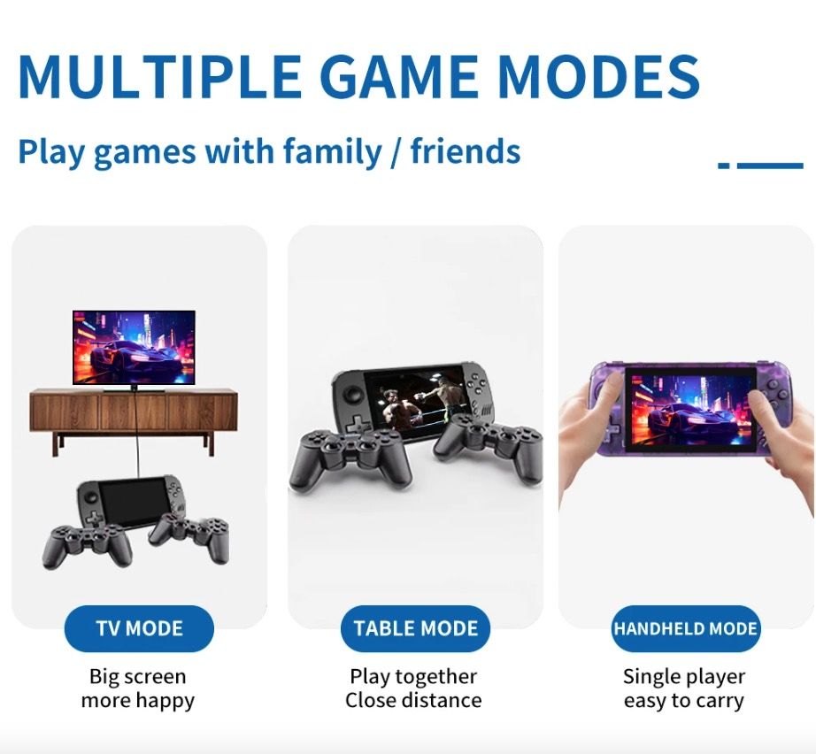 POWKIDDY X39pro handhållen videospelkonsol med 4,5-tums IPS-skärm PS1-stöd och trådbundna kontroller retrospel