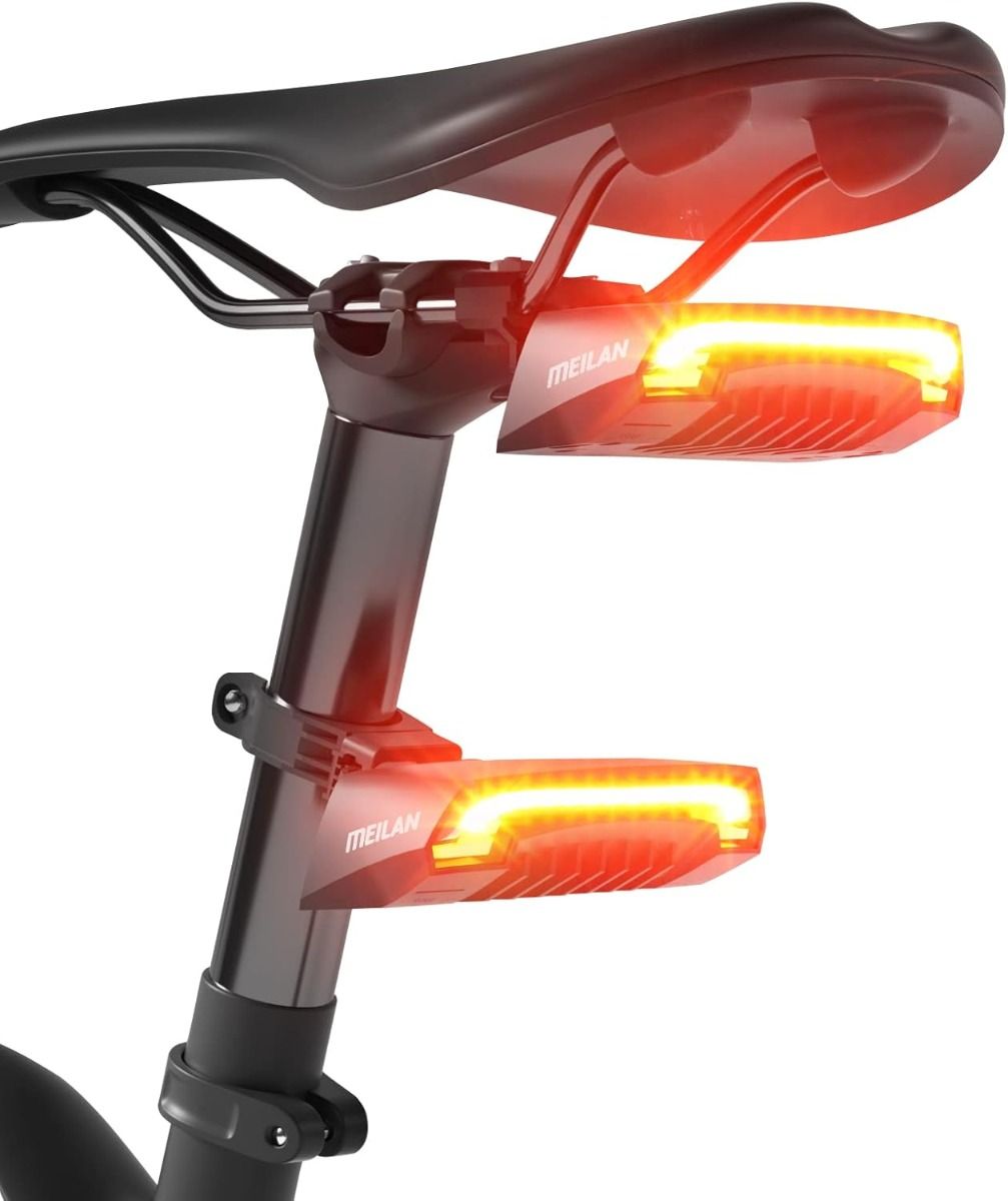 Meilan X5 Smart Cykelbaklampa med Blinkers, Automatisk Bromslampa | USB-uppladdningsbar för cykelsäkerhet