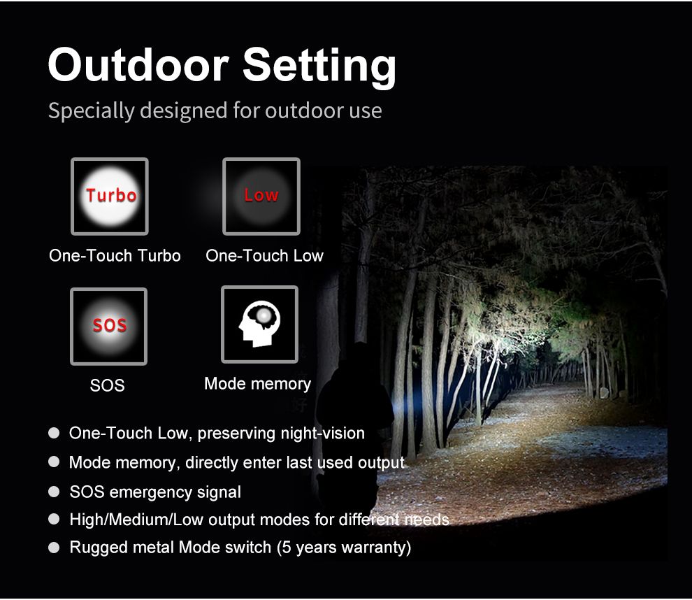 Klarus XT21X Pro XHP70.2 LED 4400 lumen utomhus taktisk ficklampa hög prestanda och uppladdningsbar