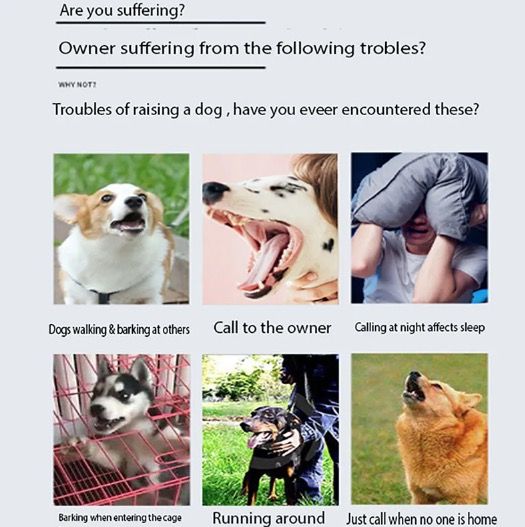 Trådlöst Elektroniskt Stängsel Smart Hundträningsenhet med Färgskärm 2-i-1 Anti-Skällande Elektrisk Stötkrage