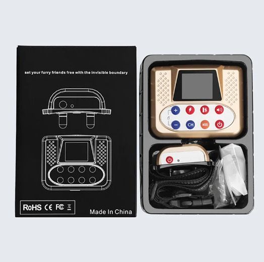Trådlöst Elektroniskt Stängsel Smart Hundträningsenhet med Färgskärm 2-i-1 Anti-Skällande Elektrisk Stötkrage