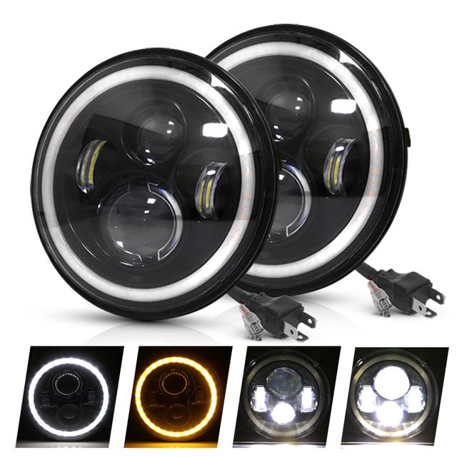 CO LIGHT 7 tums LED-strålkastare H4 DRL för Jeep Wrangler och Lada Niva Väderbeständig multifunktionell halo