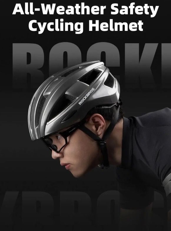 ROCKBROS Cykelhjälm LED Baklyse Ultralätt Design Laddningsbar Cykelsäkerhetsutrustning för Väg och MTB