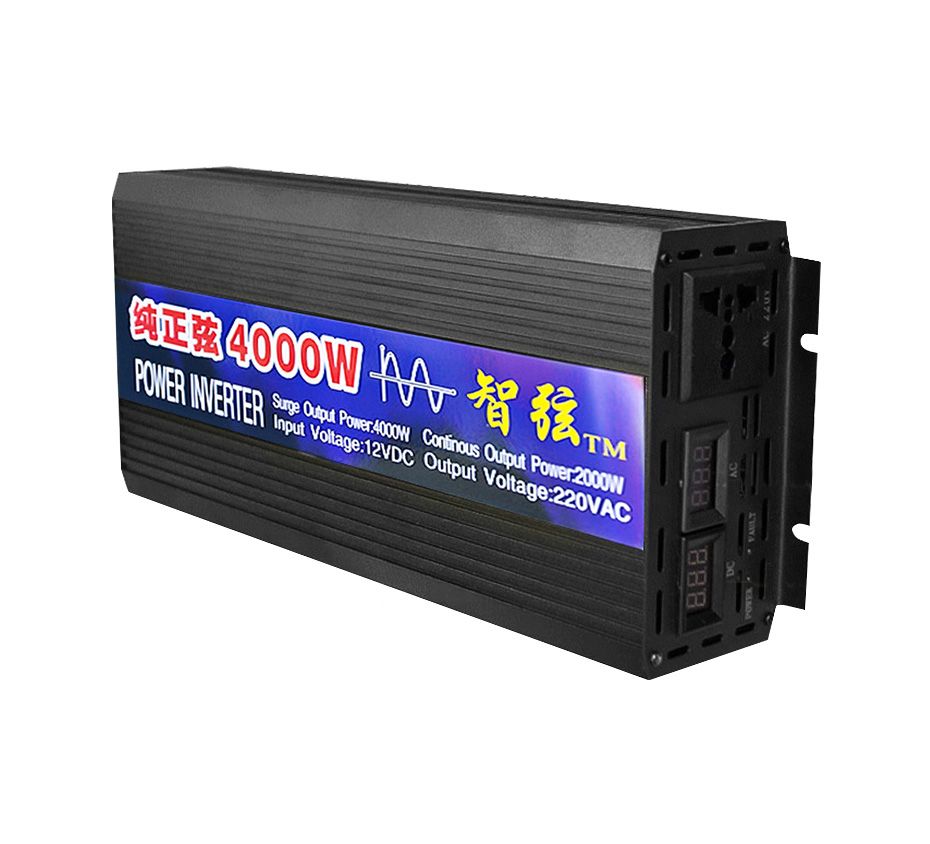 Ren sinusvåg omvandlare 2000W 3000W 4000W med LED display för känsliga enheter solenergi bil omvandlare